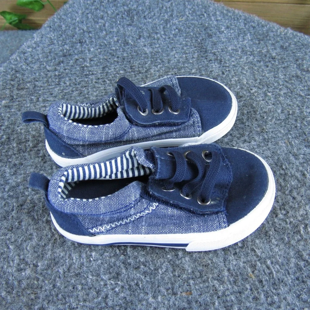Wonder Nation Boys Sneaker  Sz T 4 Medium Blue‎ Fabric Slip On